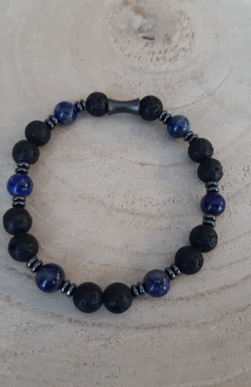 Lapis Lazuli + černá láva